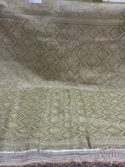 Sage Green Polka Dots Tissue x Hand Embroidery (CS15)