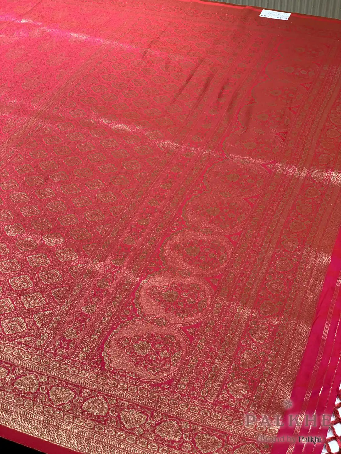 Red Banarasi Floral in Semi Brocade Silk (CT75)