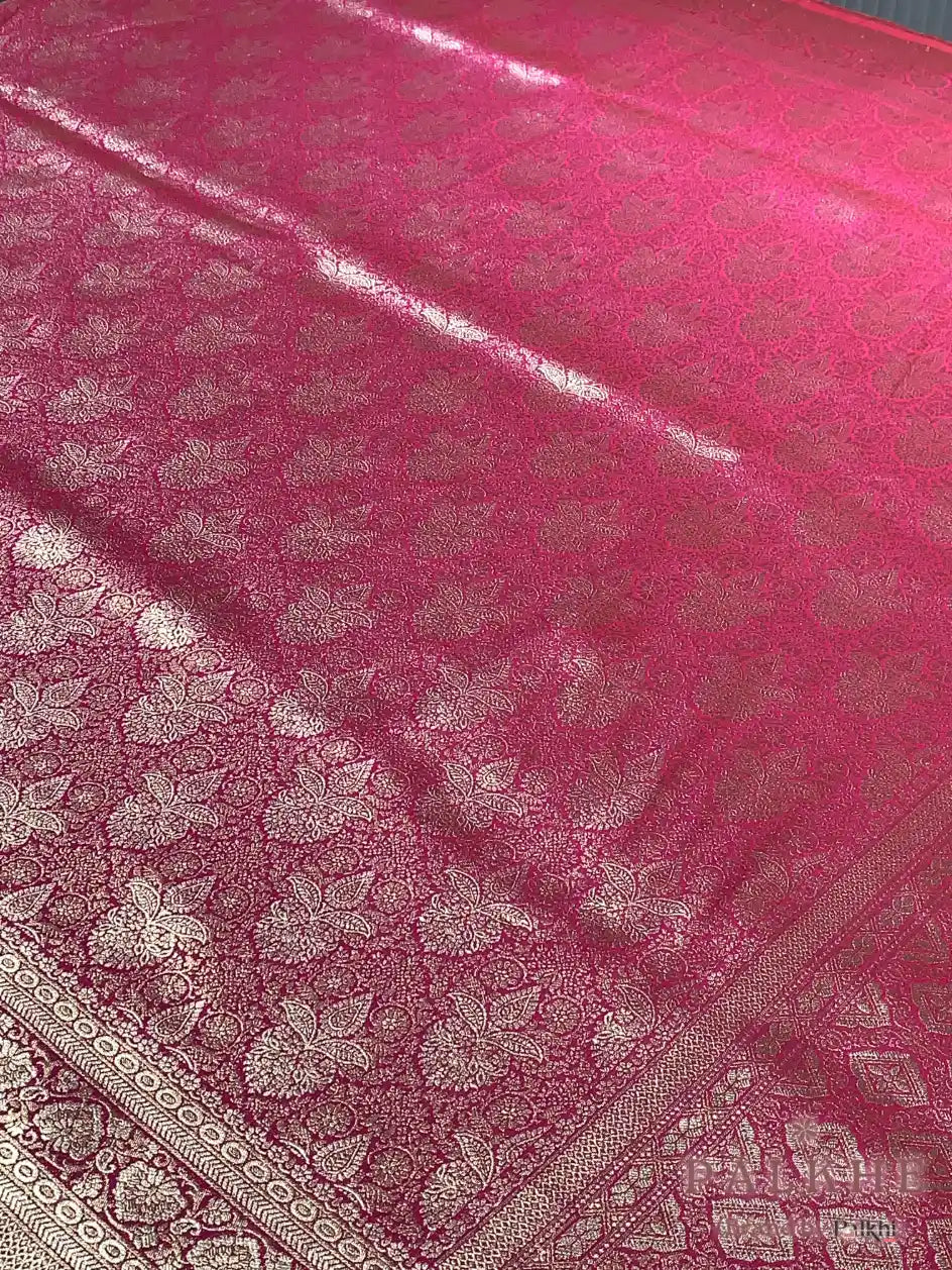 Red Banarasi Floral in Semi Brocade Silk (CT75)