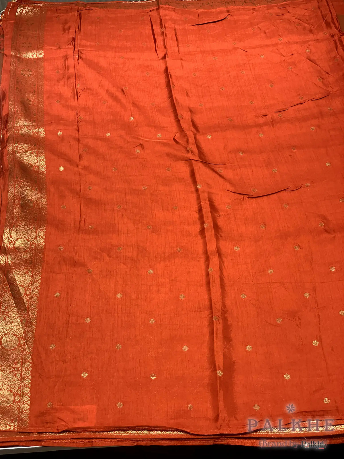 Rust Banarasi Floral in Semi Silk (CT70)