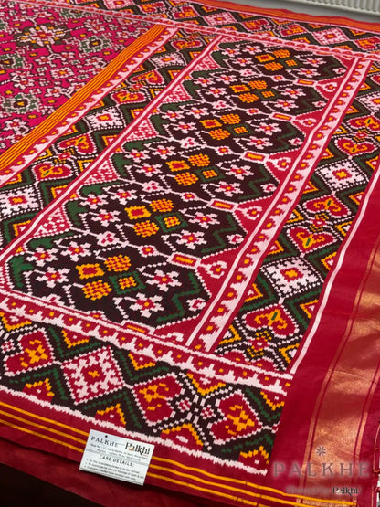 Pink Patola Navratana in Semi Silk (AO74)