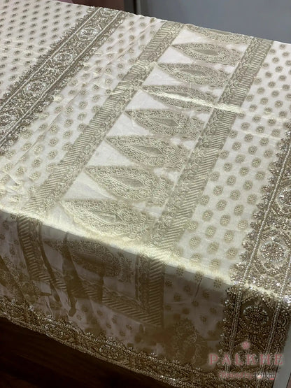 Beige Buttis Tissue x Hand Embroidery (CT93)