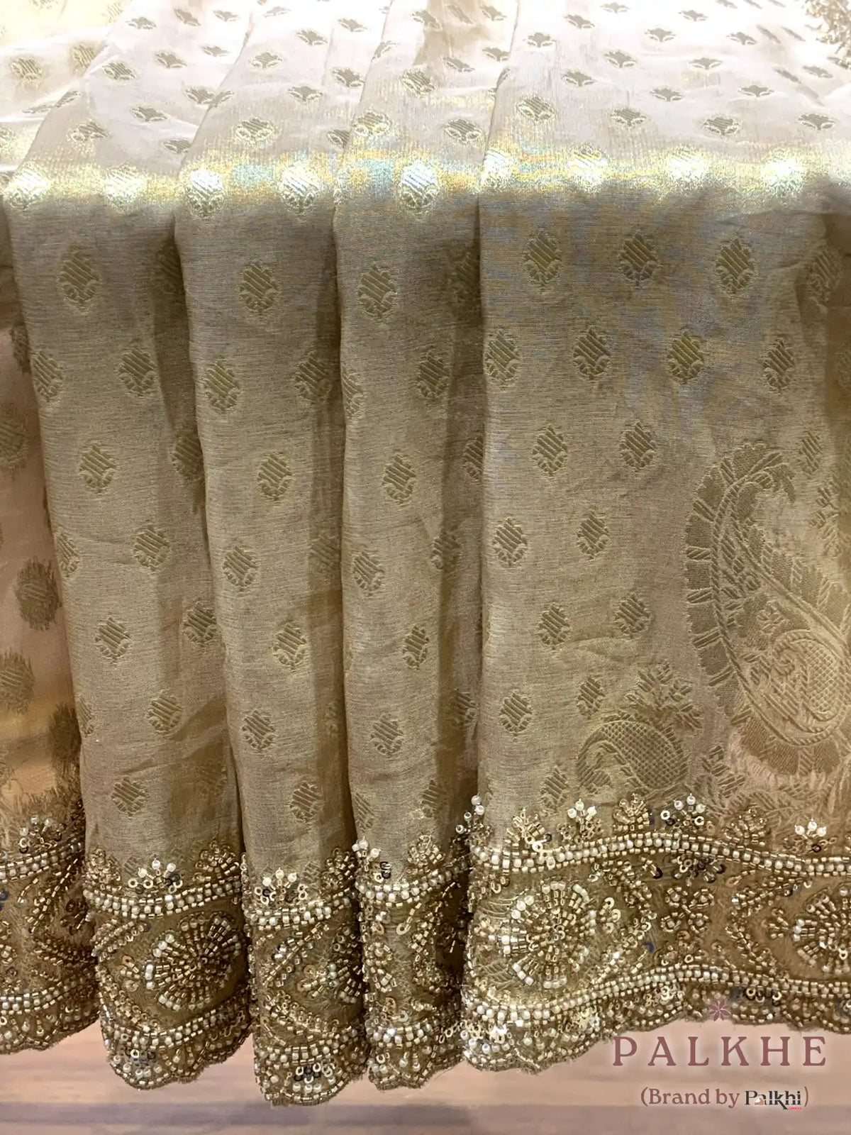 Beige Buttis Tissue x Hand Embroidery (CT93)