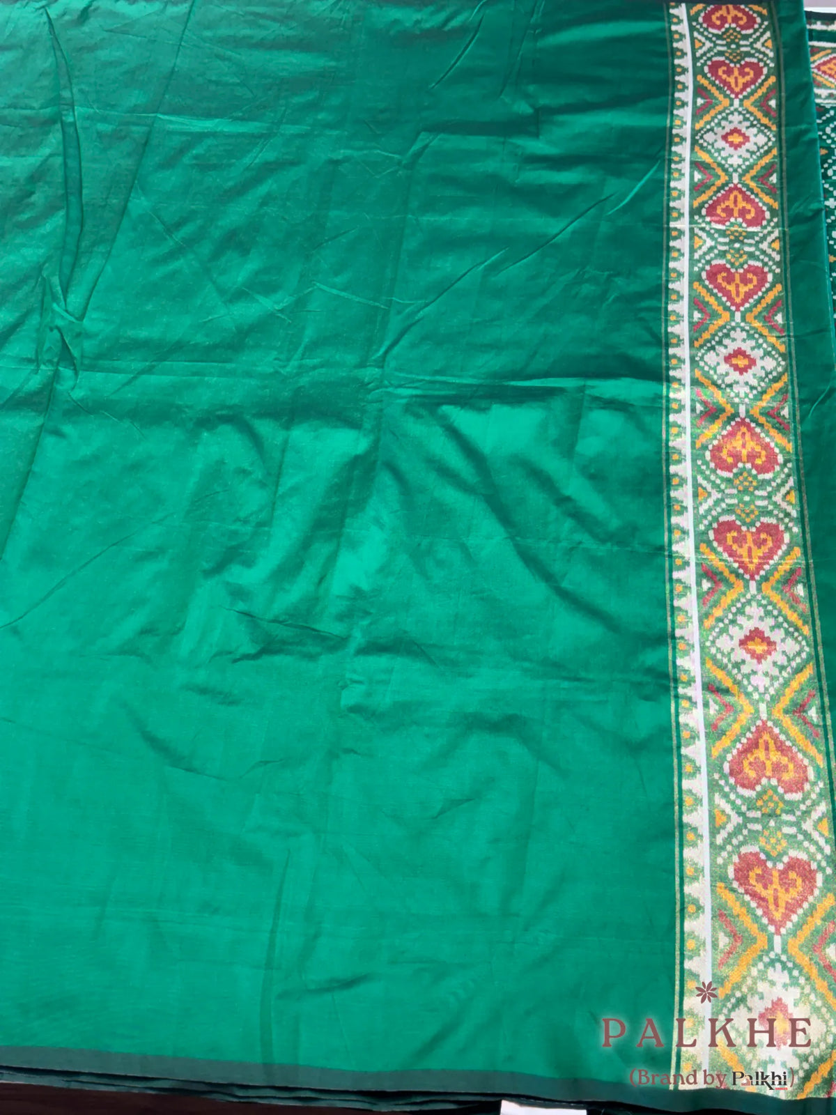 Bottle Green Patola Geometric in Semi Silk (BH38)