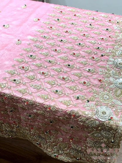 Onion Pink Bead Buttis Tissue x Hand Embroidery (CU61)