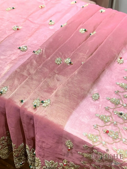 Onion Pink Bead Buttis Tissue x Hand Embroidery (CU61)