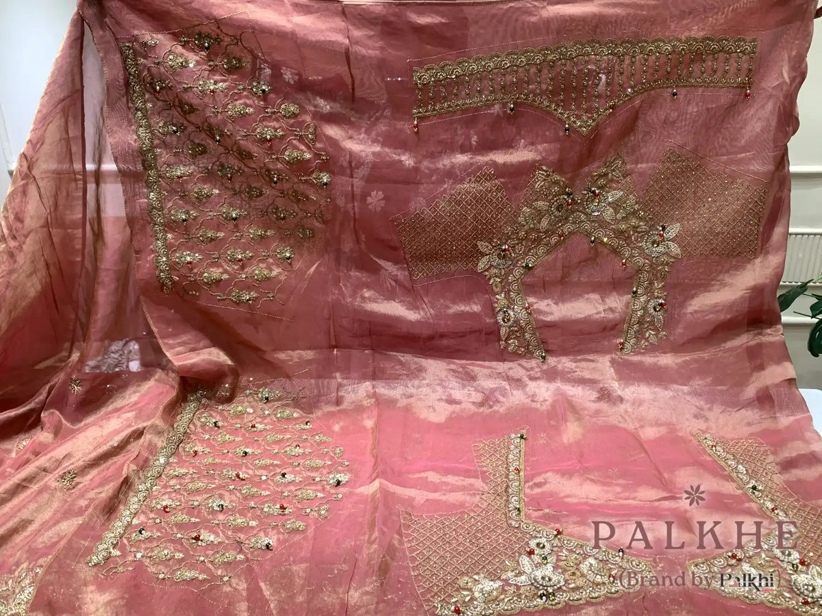 Onion Pink Bead Buttis Tissue x Hand Embroidery (CU61)