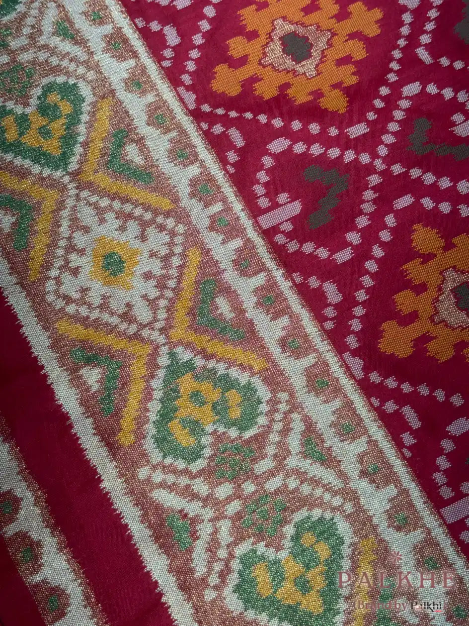 Red Patola Geometric in Semi Silk (BH38)
