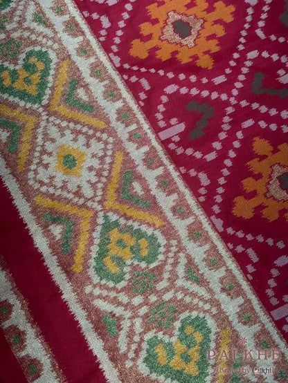 Red Patola Geometric in Semi Silk (BH38)