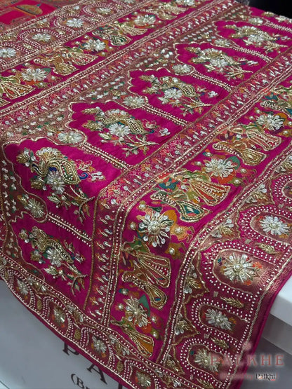 Rust Orange Traditional Motifs Rangkat x Hand Embroidery (CR29)