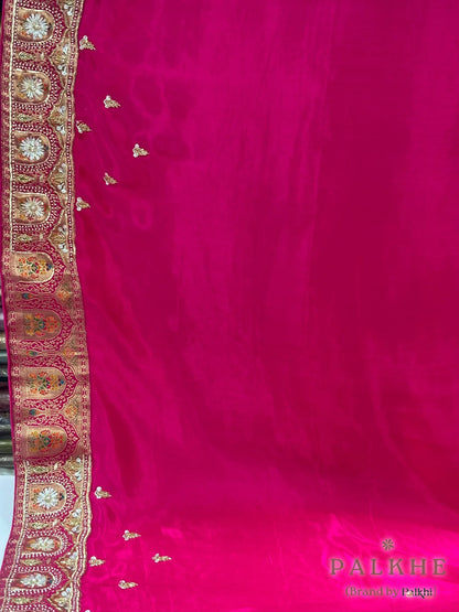 Rust Orange Traditional Motifs Rangkat x Hand Embroidery (CR29)