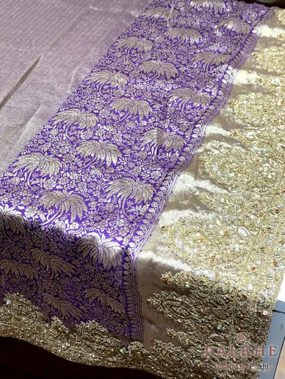 Purple Banarasi x Hand Embroidery (CU57)