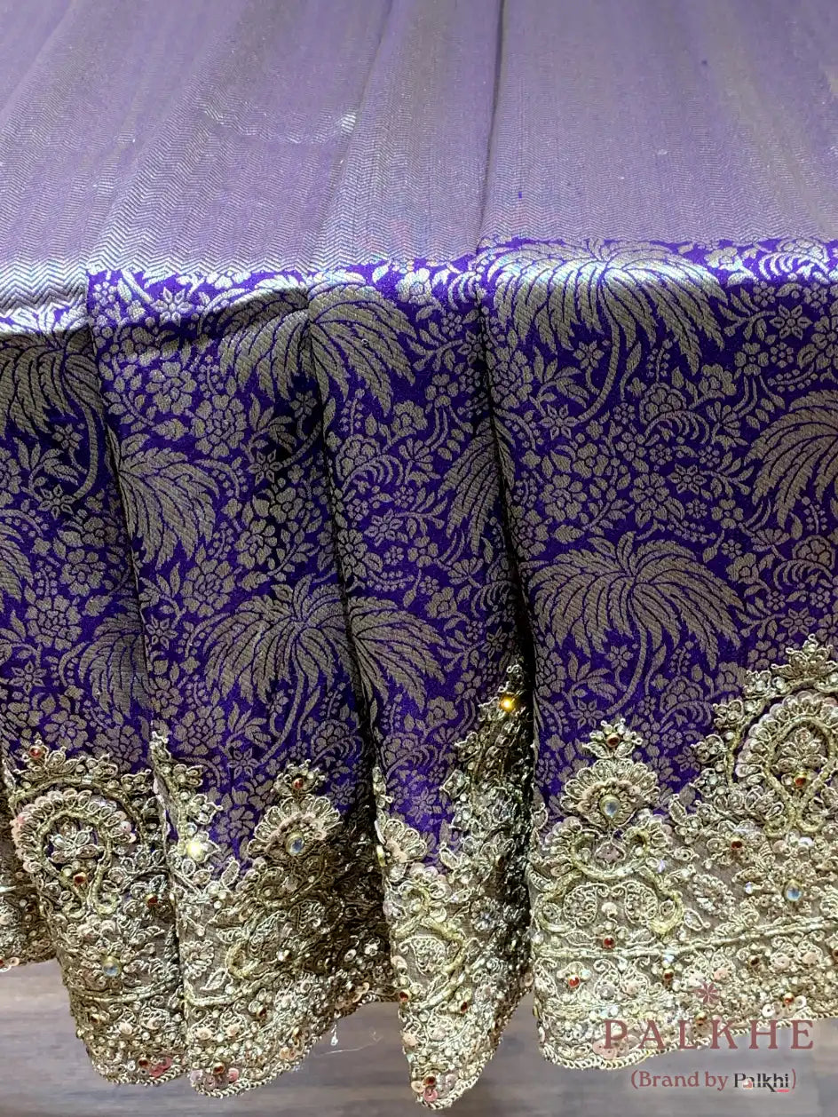 Purple Banarasi x Hand Embroidery (CU57)