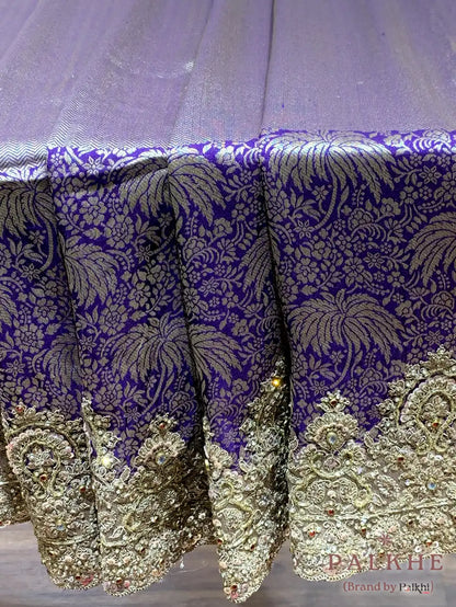 Purple Banarasi x Hand Embroidery (CU57)
