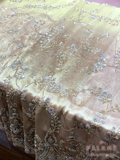 Gold Floral Tissue x Hand Embroidery (CU26)