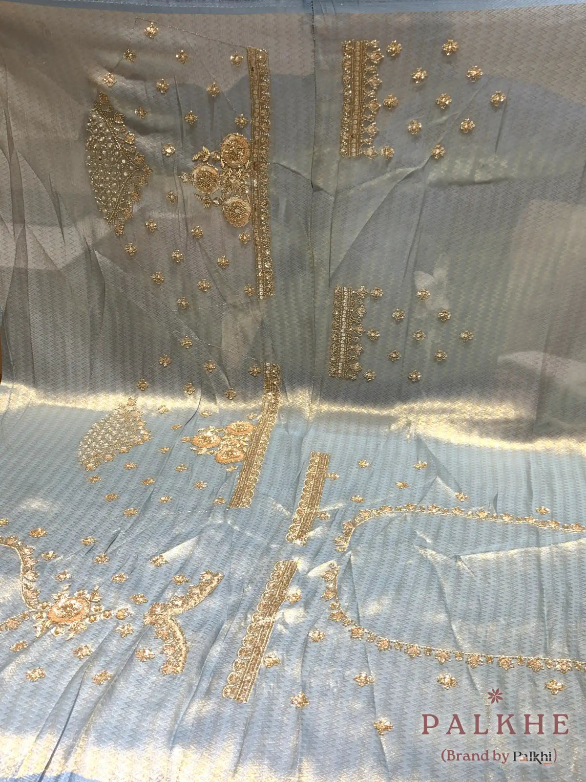 Aqua Blue Tissue x Hand Embroidery (CU04)