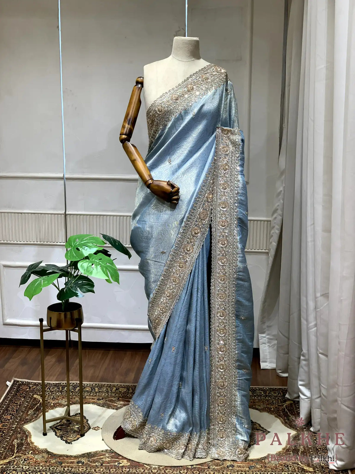 Aqua Blue Tissue x Hand Embroidery (CU04)