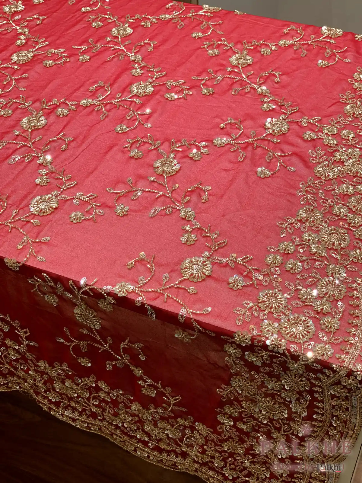Red Floral Fancy x Hand Embroidery (CT94)