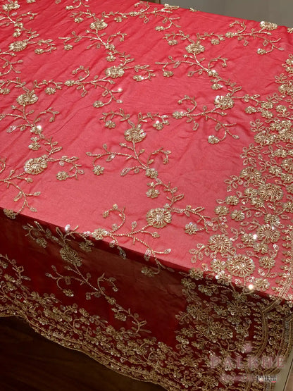 Red Floral Fancy x Hand Embroidery (CT94)