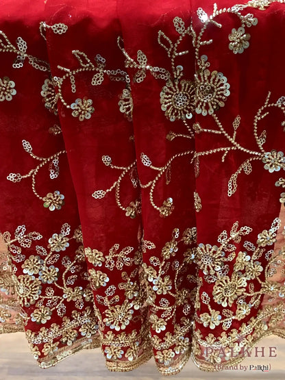 Red Floral Fancy x Hand Embroidery (CT94)