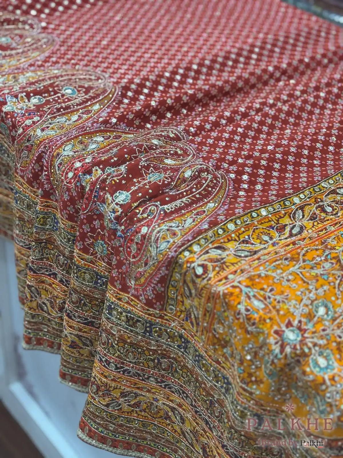 Mustard Yellow Inspired by Tarun Tahiliani x Hand Embroidery (CP66)