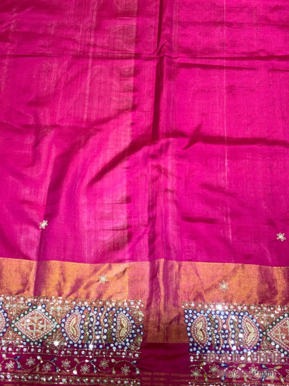 Rama Green Geometric Patola x Hand Embroidery (CT31)