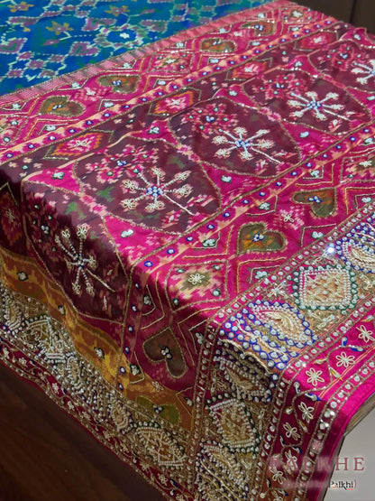 Rama Green Geometric Patola x Hand Embroidery (CT31)