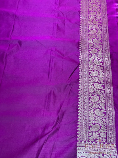 Purple Banarasi Buttas in Pure Katan Silk