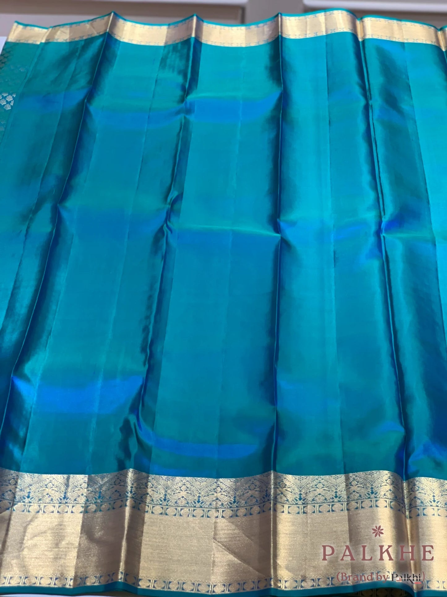 Blue Kanjivaram Butta Brocade in Pure Silk