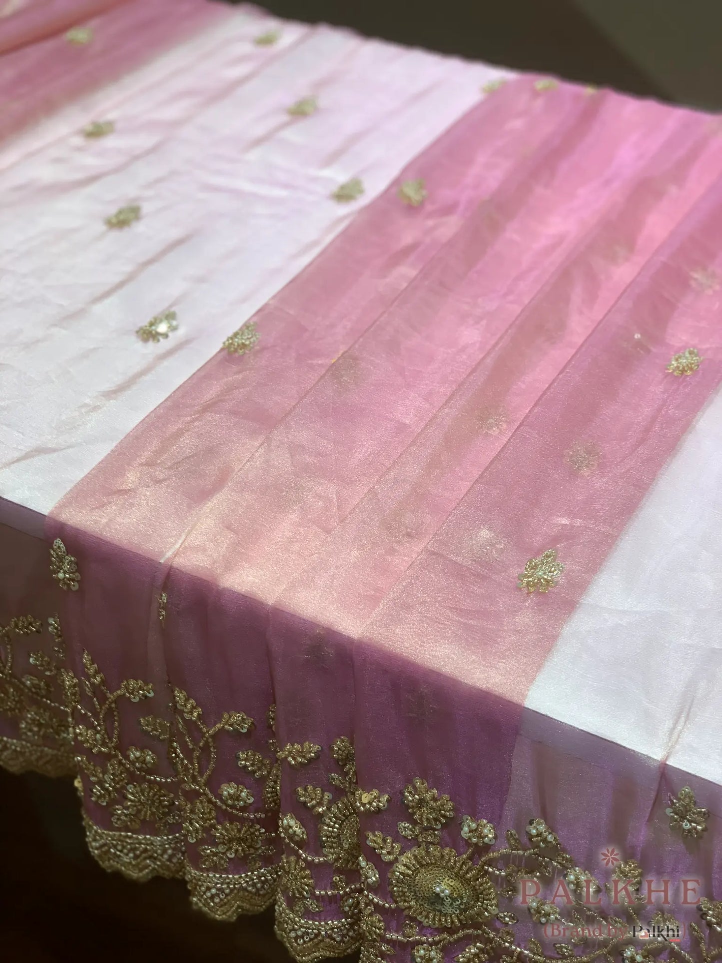 Baby Pink Buttis Tissue Silk x Hand Embroidery