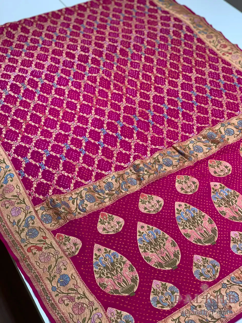 Rani Pink Bandhej in Pure Georgette