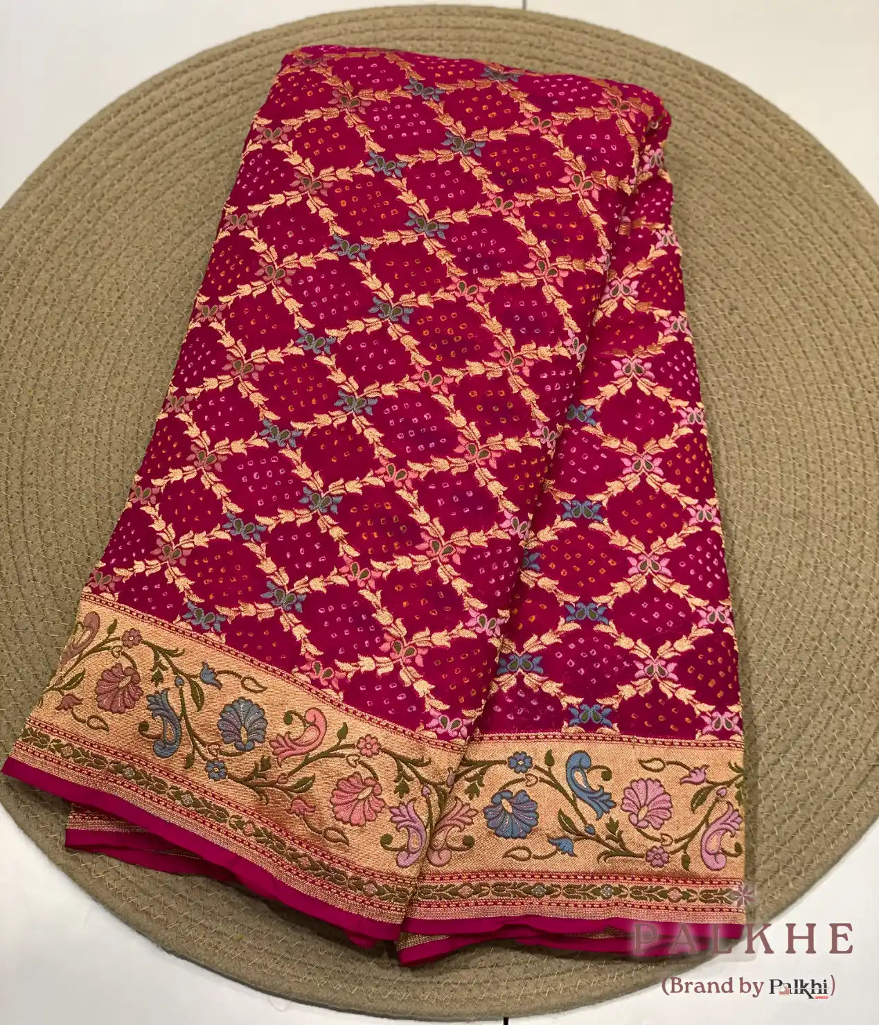 Rani Pink Bandhej in Pure Georgette