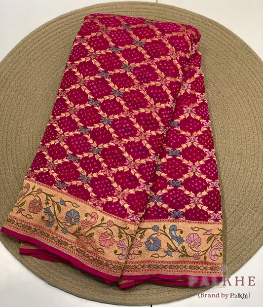 Rani Pink Bandhej in Pure Georgette
