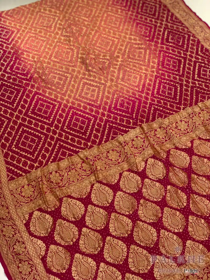 Baby Pink & Rani Pink Bandhej in Pure Georgette