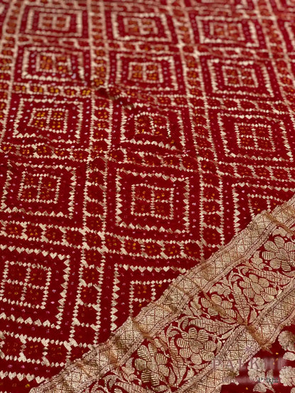 Orange Bandhej in Pure Georgette