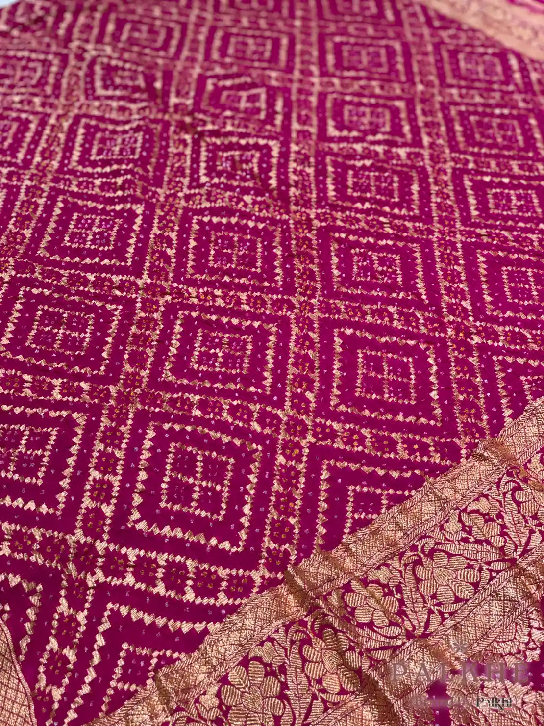 Pink Bandhej in Pure Georgette