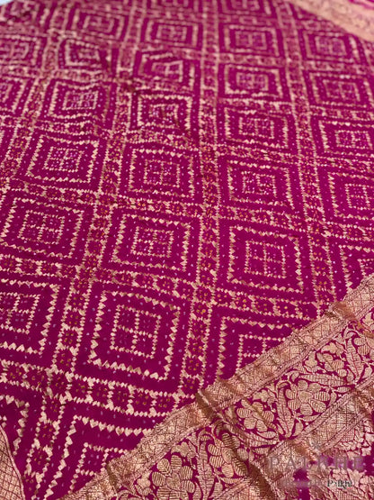 Pink Bandhej in Pure Georgette