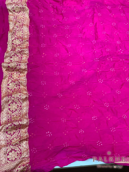Pink Bandhej in Pure Georgette