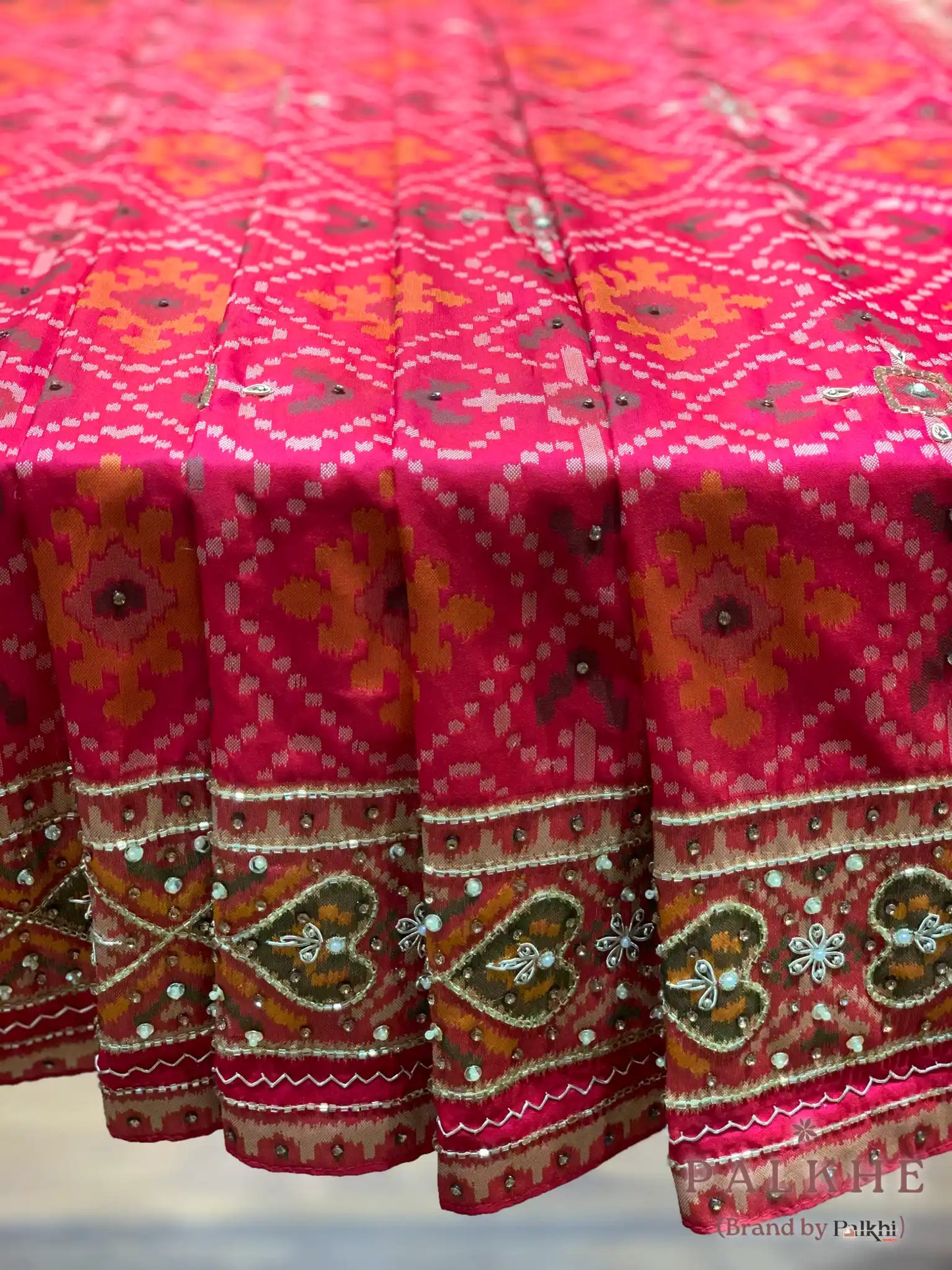 Pink Patola Silk x Hand Embroidery