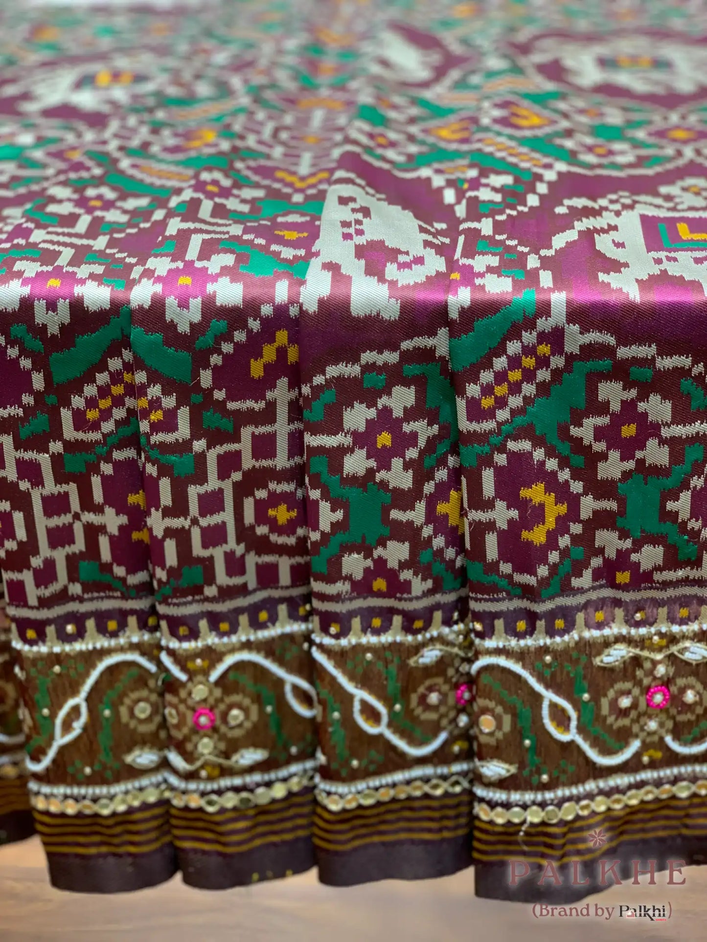 Purple Silk Patola x Hand Embroidery