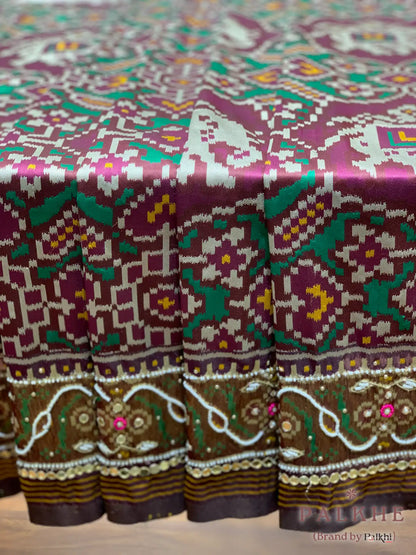 Purple Silk Patola x Hand Embroidery