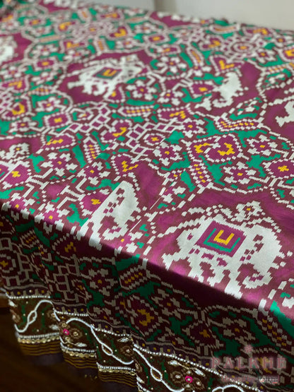 Purple Silk Patola x Hand Embroidery