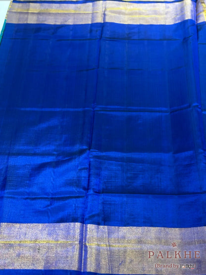 Turquoise Blue Patola in Pure Silk