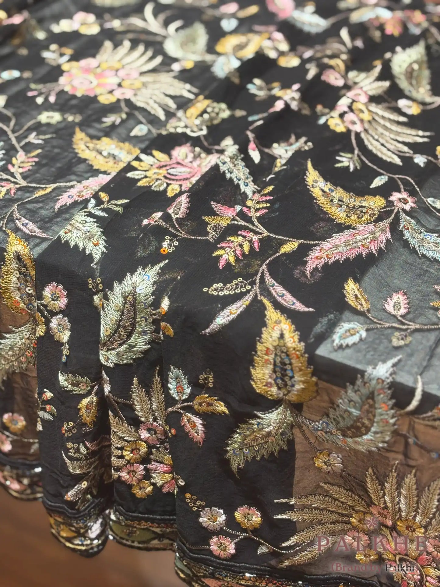 Black Floral Jaal Georgette Fancy x Embroidery