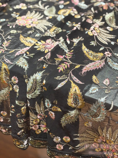Black Floral Jaal Georgette Fancy x Embroidery