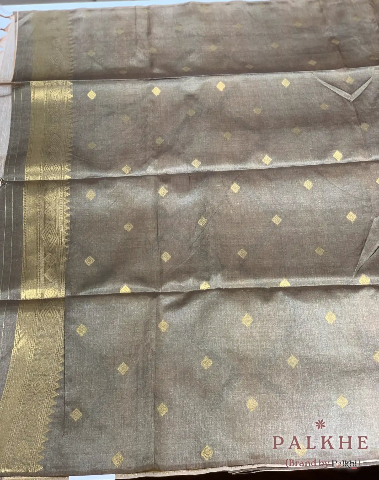 Violet Tussar Silk Geometric