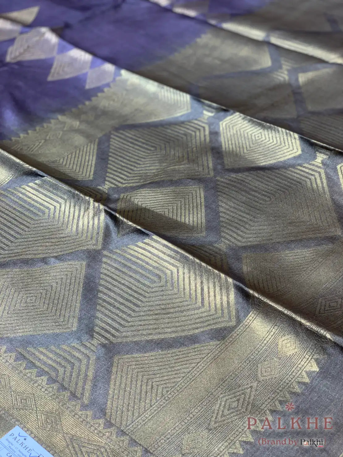 Violet Tussar Silk Geometric