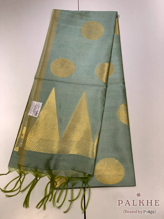 Pista Green Tussar Silk