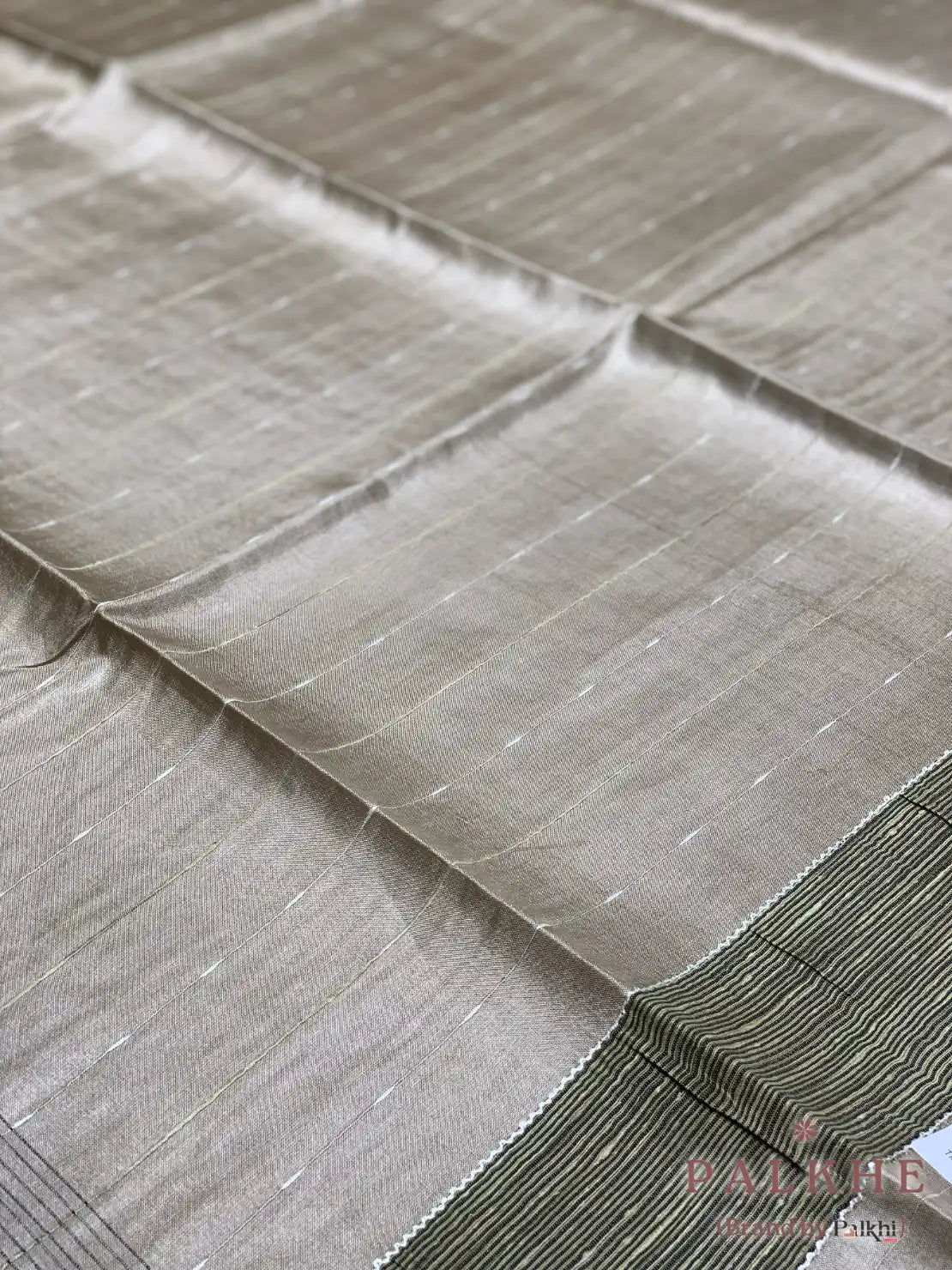 Beige Elegant Minimalist Design in Tussar Silk