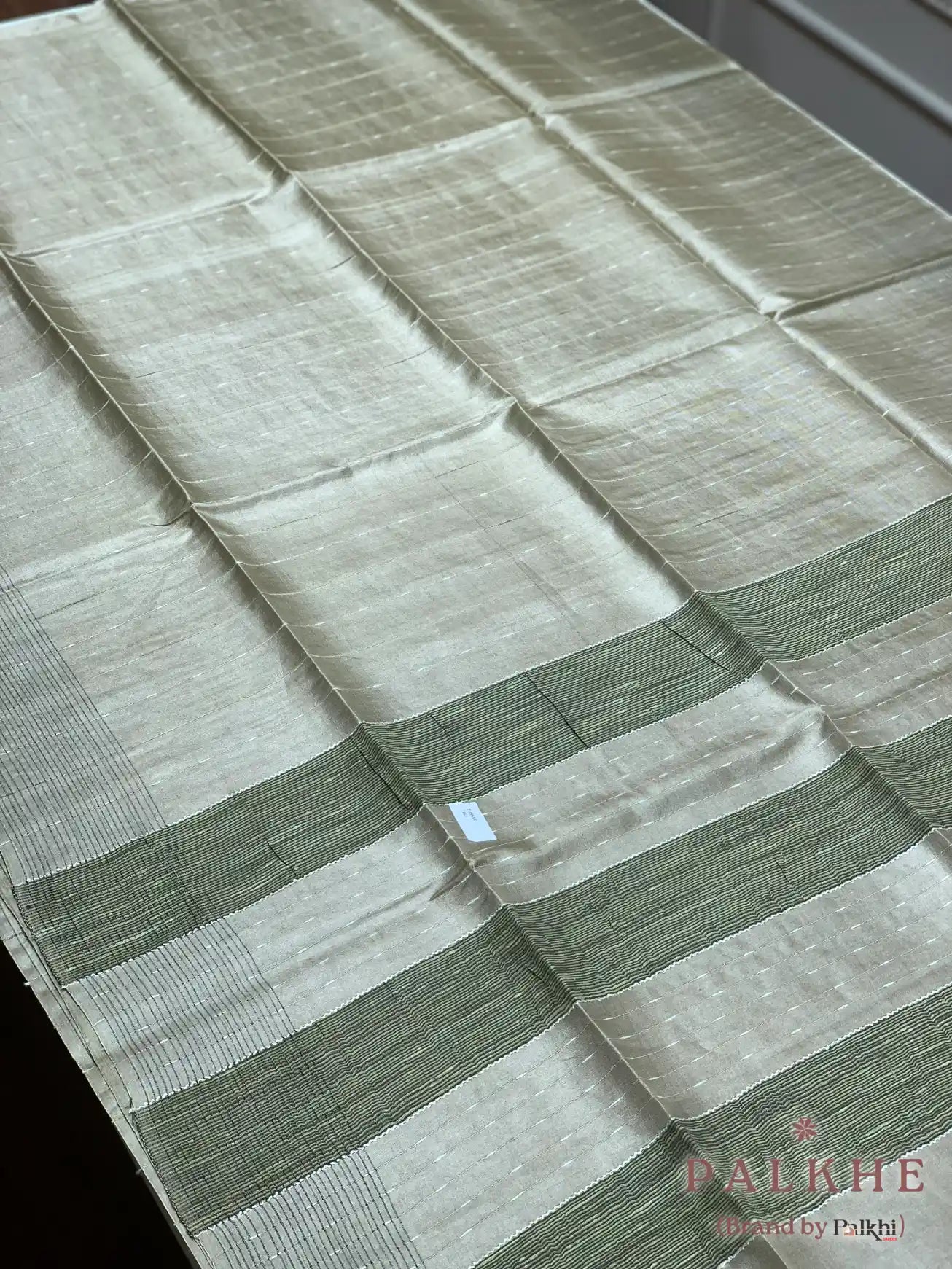 Beige Elegant Minimalist Design in Tussar Silk